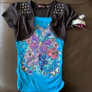 Girls butterflies top
